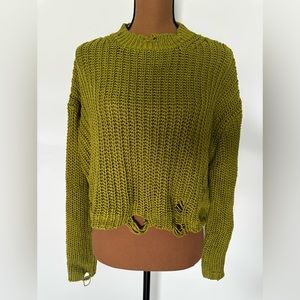 BRAND NEW distressed cotton Zara sweater size Small